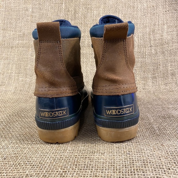 Women’s duck boots rain boots blue leather thermollte insulation size 7 M - Picture 7 of 9